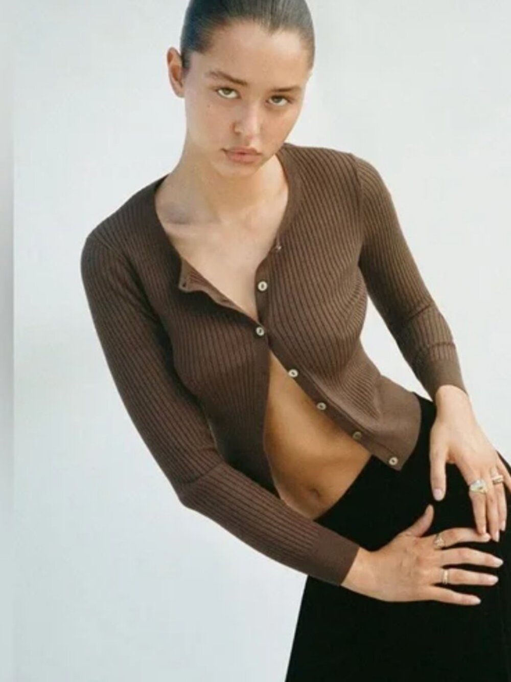 REALISATION PAR WINONA CHOCOLATE CARDIGAN - Picture 3 of 5